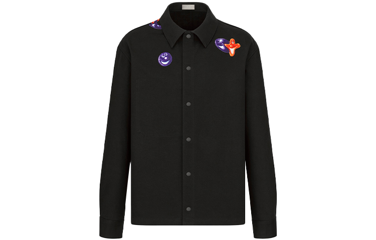 DIOR x Kenny Scharf FW21 Black Denim Long Sleeve Shirt Mens. 033D490D277X-C984