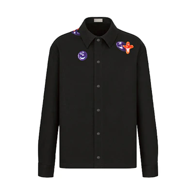 DIOR Kenny Scharf FW21 Black Denim Long Sleeve Shirt Mens. 033D490D277X-C984