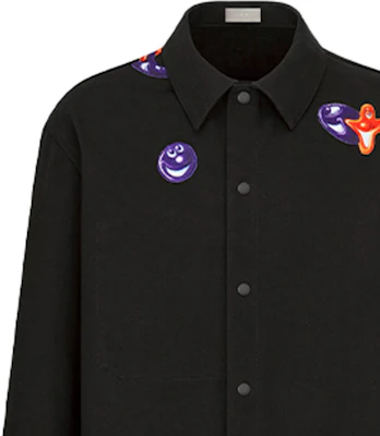 DIOR x Kenny Scharf FW21 黑色牛仔長袖襯衫 男款. 033D490D277X-C984 Details for DIOR x Kenny Scharf FW21 黑色牛仔長袖襯衫 男款. 033D490D277X-C984