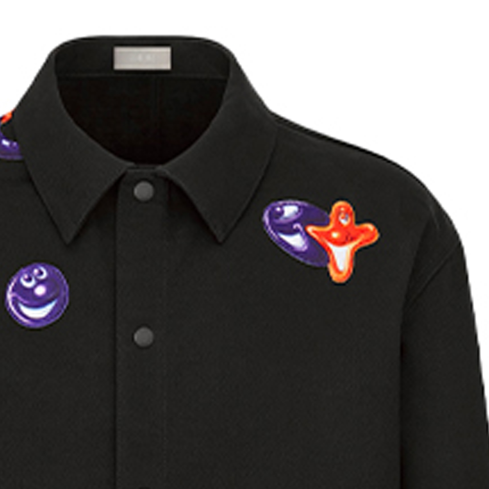 Sizing DIOR x Kenny Scharf FW21 黑色牛仔長袖襯衫 男款. 033D490D277X-C984