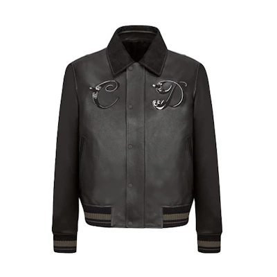 DIOR Kenny Scharf FW21 Black Textured Leather Jacket 193L416A0541-C989