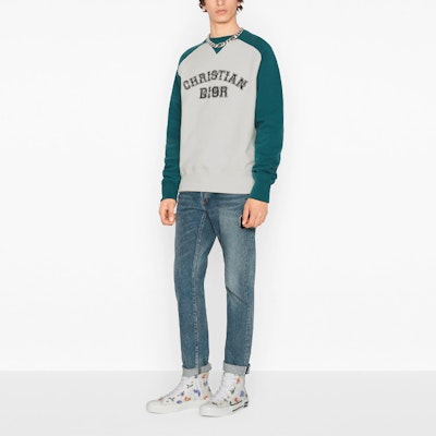 DIOR x Kenny Scharf FW21 刺繡拼色圓領衛衣 白色 193J636A0687-C680 Details for DIOR x Kenny Scharf FW21 刺繡拼色圓領衛衣 白色 193J636A0687-C680