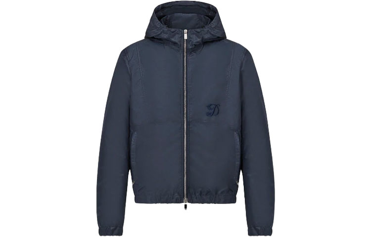 DIOR Kenny Scharf FW21 Embroidered Logo Hooded Jacket Navy Blue () 013C402H5149-C535