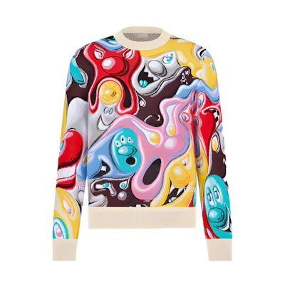 DIOR Kenny Scharf FW21 Floral Jacquard Knit Sweater Multicolor. 193M643AT341-C786