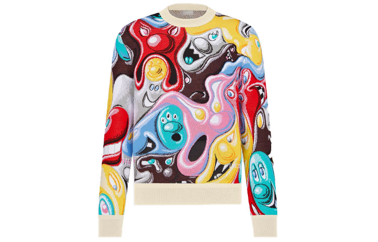 Order DIOR x Kenny Scharf FW21 Sweater Rajut Jacquard Floral Multicolor. 193M643AT341-C786