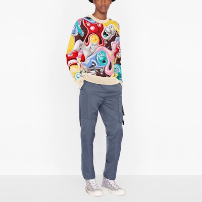 DIOR x Kenny Scharf FW21 Floral Jacquard Knit Sweater Multicolor. 193M643AT341-C786 Purchase DIOR x Kenny Scharf FW21 Floral Jacquard Knit Sweater Multicolor. 193M643AT341-C786