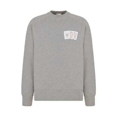 DIOR Kenny Scharf FW21 Grey Fleece Cotton Sweatshirt 143J684B0531-C888