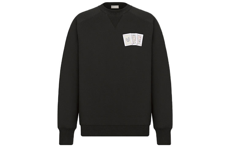 DIOR Kenny Scharf FW21 Logo Embroidered Crewneck Sweatshirt Black 143J684B0531-C988