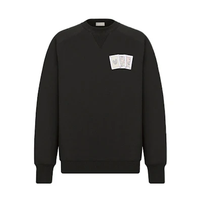 DIOR Kenny Scharf FW21 Logo Embroidered Crewneck Sweatshirt Black 143J684B0531-C988
