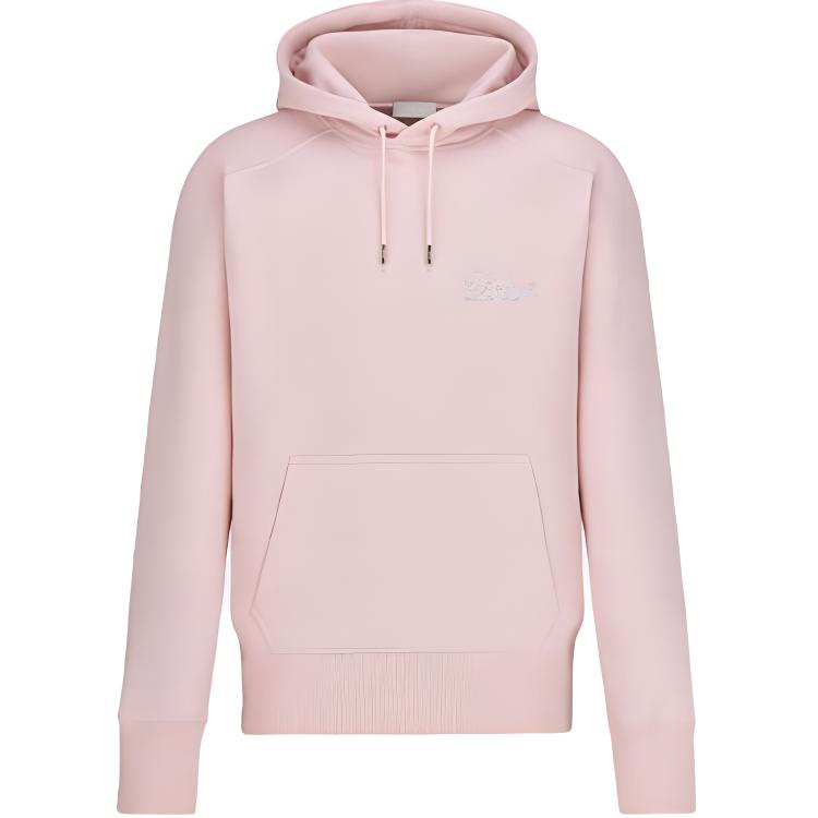 DIOR Kenny Scharf FW21 Pink Cotton Logo Hoodie for Men 143J683A0531-C488
