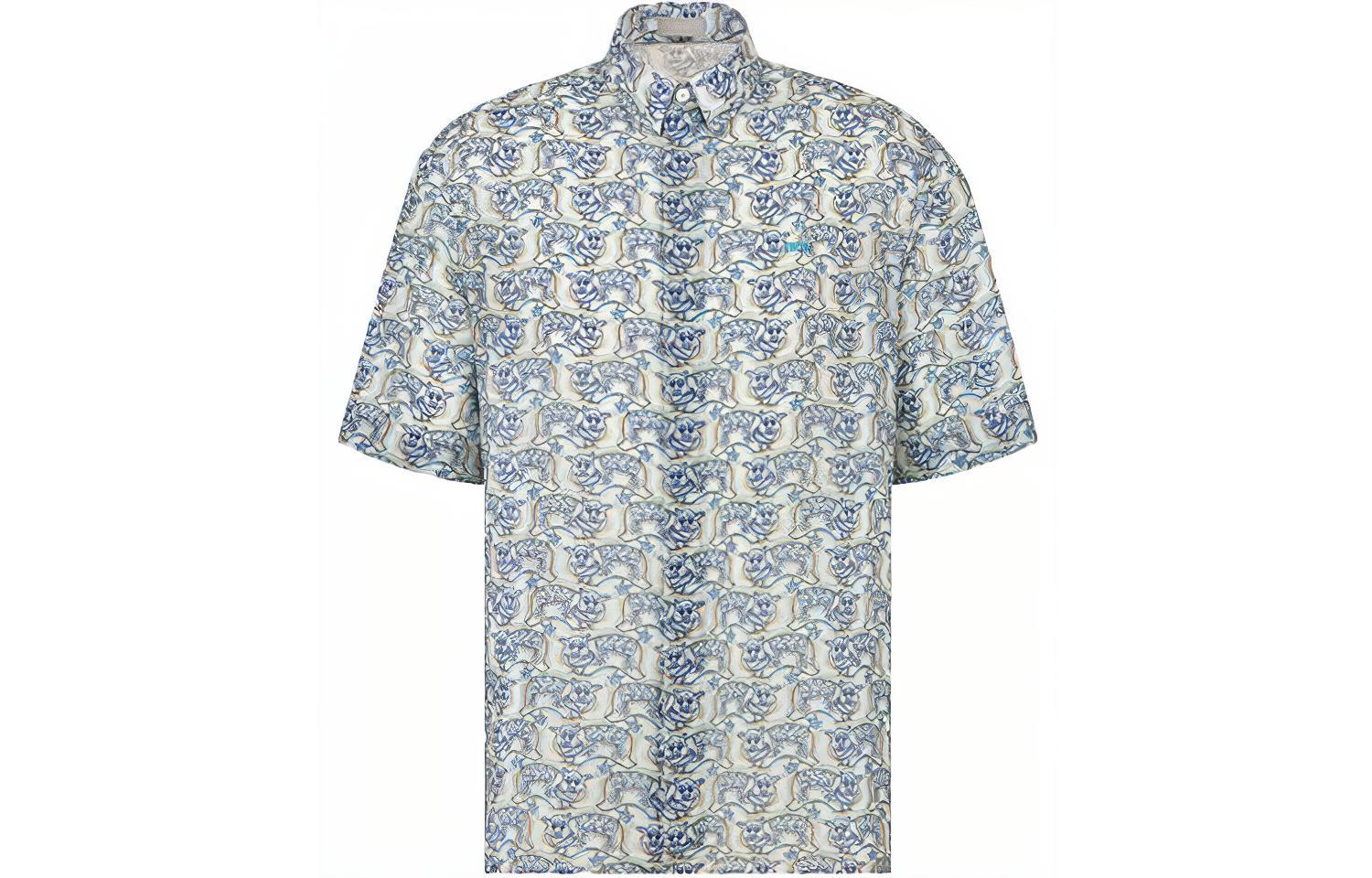 DIOR Kenny Scharf FW21 Zodiac Pig Graphic Cotton Shirt Multicolor Menswear 193C545B5262-C075