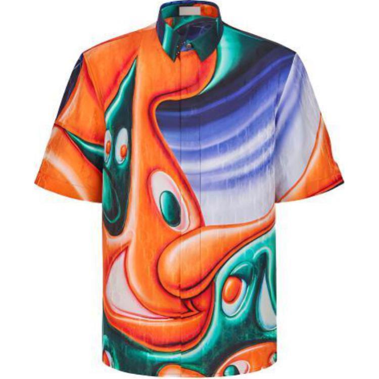 DIOR x Kenny Scharf Graphic Print Short-Sleeve Casual Shirt Multicolor Men. 193C545A5193-C286