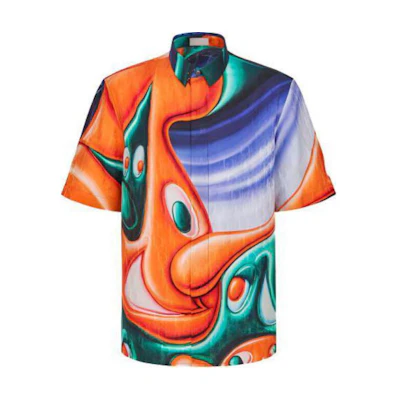 DIOR Kenny Scharf Graphic Print Short-Sleeve Casual Shirt Multicolor Men. 193C545A5193-C286