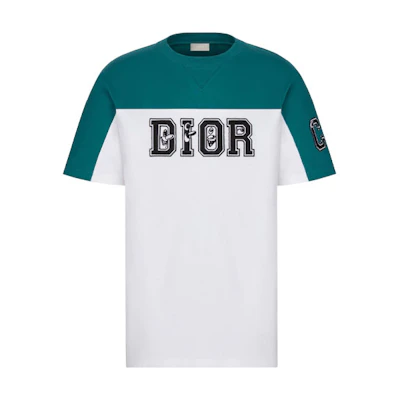DIOR Kenny Scharf Green Colorblock Knit Tee. 193J646A0554-C680