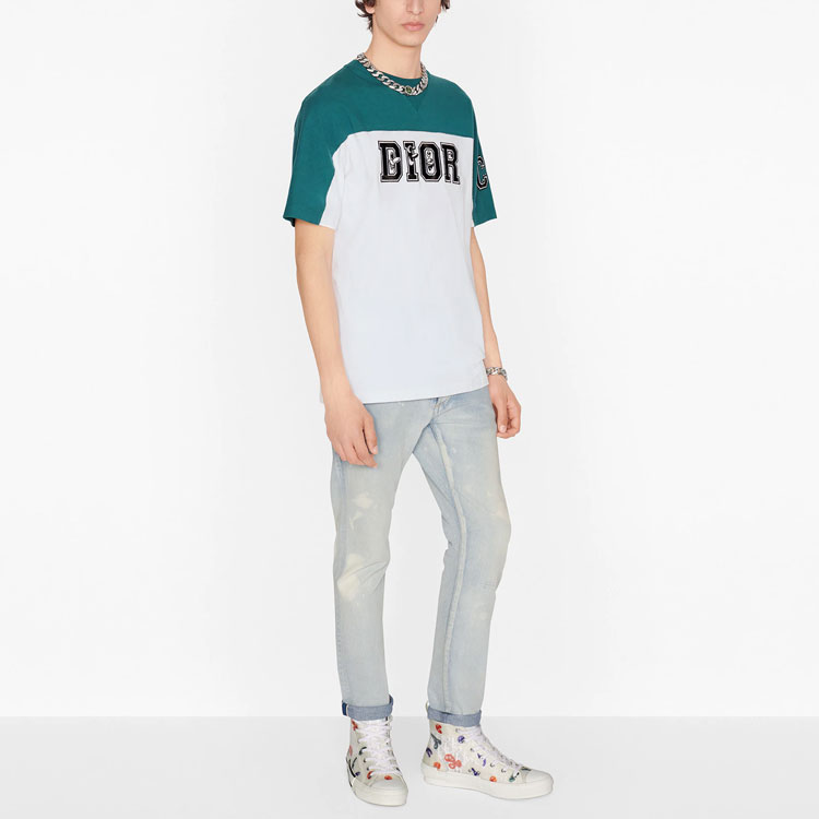 Details for 디올 x 케니 샤프 그린 컬러블록 니트 티. 193J646A0554-C680