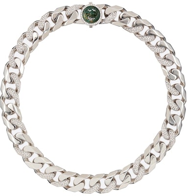 Dior x Kenny Scharf Jade Stone and White Crystal Necklace Silver Buy Dior x Kenny Scharf Jade Stone and White Crystal Necklace Silver