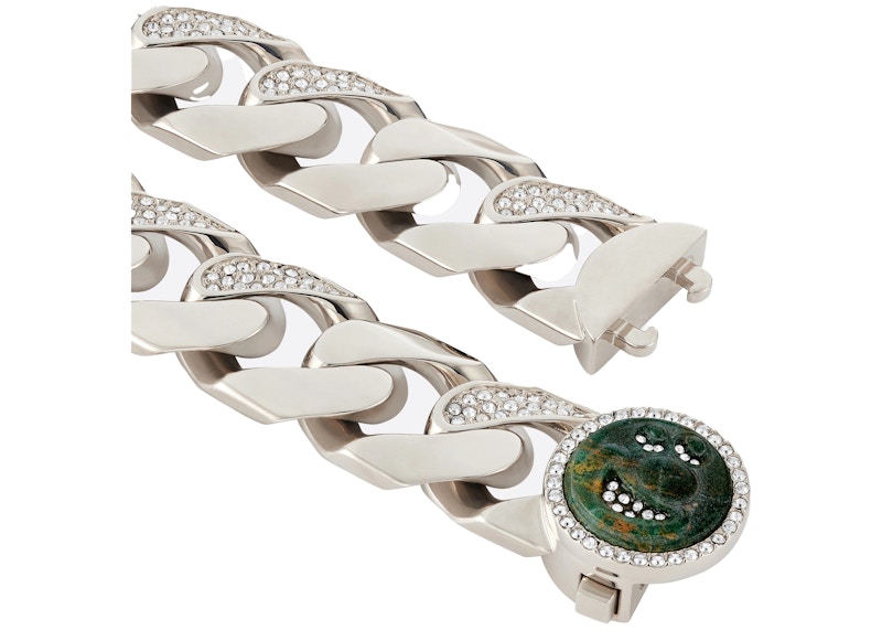 Lookbook ディオール×ケニー・シャーフ翡翠＆ホワイトクリスタル ネックレス シルバー