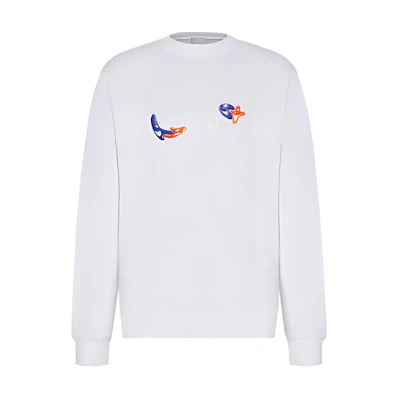 DIOR Kenny Scharf Letter Print Crewneck Sweatshirt White 193J687B0531-C084