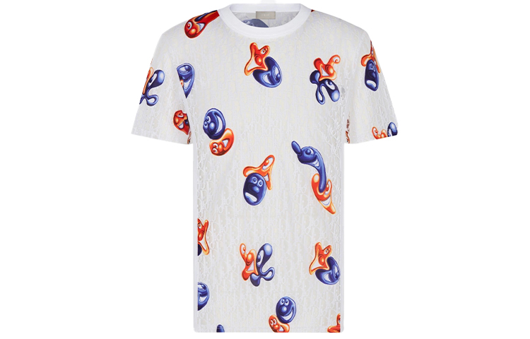 Dior Kenny Scharf Logo Print Loose Fit Crewneck T-Shirt White (). 193J653A0702-C084 圖 2