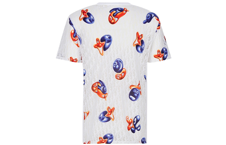 Dior Kenny Scharf Logo Print Loose Fit Crewneck T-Shirt White (). 193J653A0702-C084 圖 3