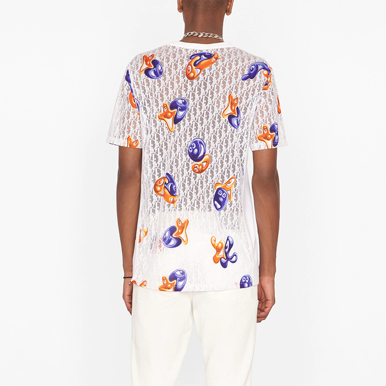 Dior Kenny Scharf Logo Print Loose Fit Crewneck T-Shirt White (). 193J653A0702-C084 圖 5