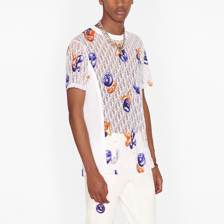 Dior Kenny Scharf Logo Print Loose Fit Crewneck T-Shirt White (). 193J653A0702-C084 圖 6