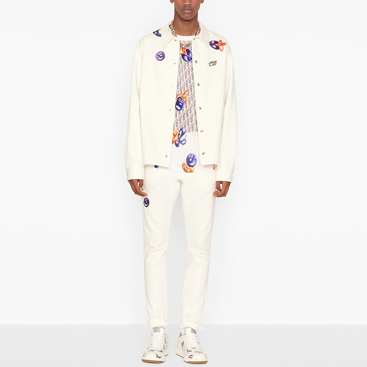 Dior Kenny Scharf Logo Print Loose Fit Crewneck T-Shirt White (). 193J653A0702-C084 圖 7