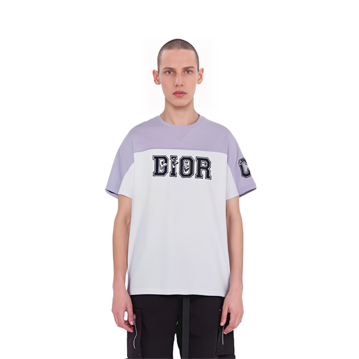 Purchase DIOR x Kenny Scharf Kaos Katun Logo Multicolor Putih. 193J646A0554-C880