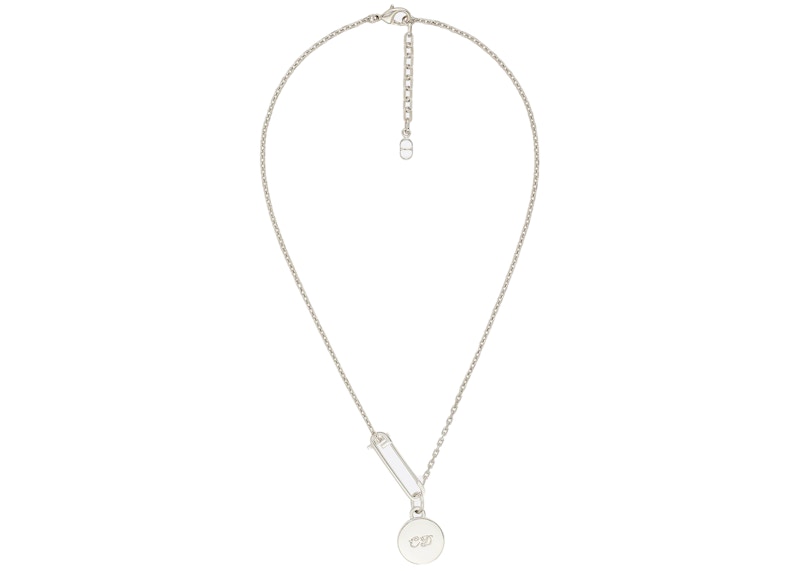 Order ディオール x ケニー・シャーフ ペンダントネックレス ジェイド CD アイコン シルバー