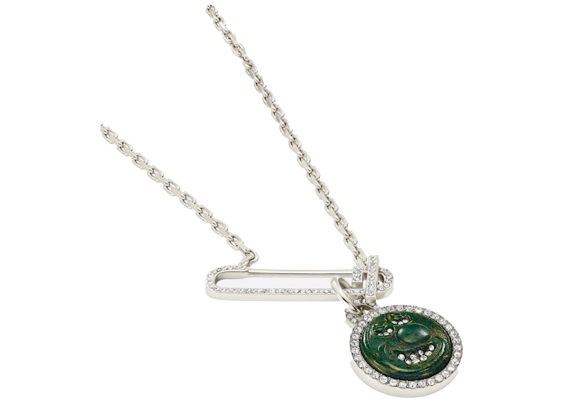 Lookbook ディオール x ケニー・シャーフ ペンダントネックレス ジェイド CD アイコン シルバー