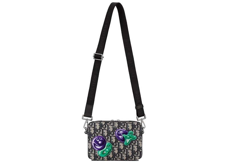 Order 디올 x 케니 샤프 베이지/블랙 스트랩 파우치 
