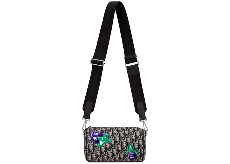 Order ディオール x ケニー・シャーフ ローラーメッセンジャーバッグ ベージュ/ブラック