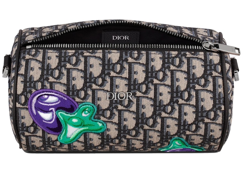 Lookbook ディオール x ケニー・シャーフ ローラーメッセンジャーバッグ ベージュ/ブラック