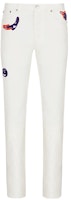DIOR x Kenny Scharf Slim Fit Logo White Jeans Collaboration. 193D010C277X-C084 DIOR x Kenny Scharf Slim Fit Logo White Jeans Collaboration. 193D010C277X-C084