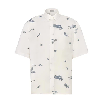 DIOR Kenny Scharf SS21 Graphic Printed Short Sleeve Shirt White Menswear 033C508A5198-C085