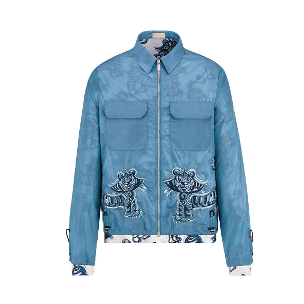 DIOR x Kenny Scharf SS22 Blue Zip-Up Waist Jacket 213C522B3830-C585