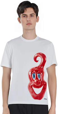 디올 x 케니 샤프 화이트 그래픽 프린트 로고 캐주얼 티셔츠. 193J650A0700-C083 Sizing 디올 x 케니 샤프 화이트 그래픽 프린트 로고 캐주얼 티셔츠. 193J650A0700-C083