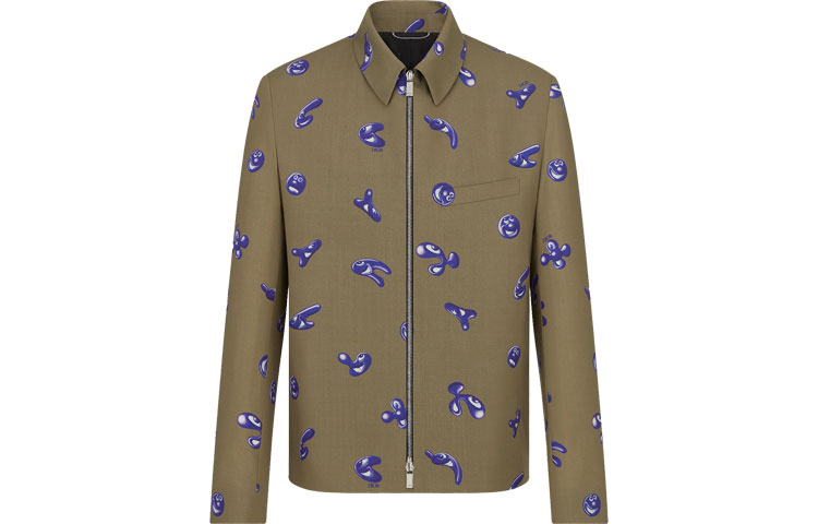 DIOR Kenny Zhang Beige Zip-Up Collared Long-Sleeve Jacket for Men 193C252A5185-C184