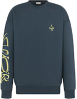 Dior x Lewis Hamilton Logo Embroidered Blue Crewneck Sweatshirt Mens 513J670A0531-C989 Dior x Lewis Hamilton Logo Embroidered Blue Crewneck Sweatshirt Mens 513J670A0531-C989