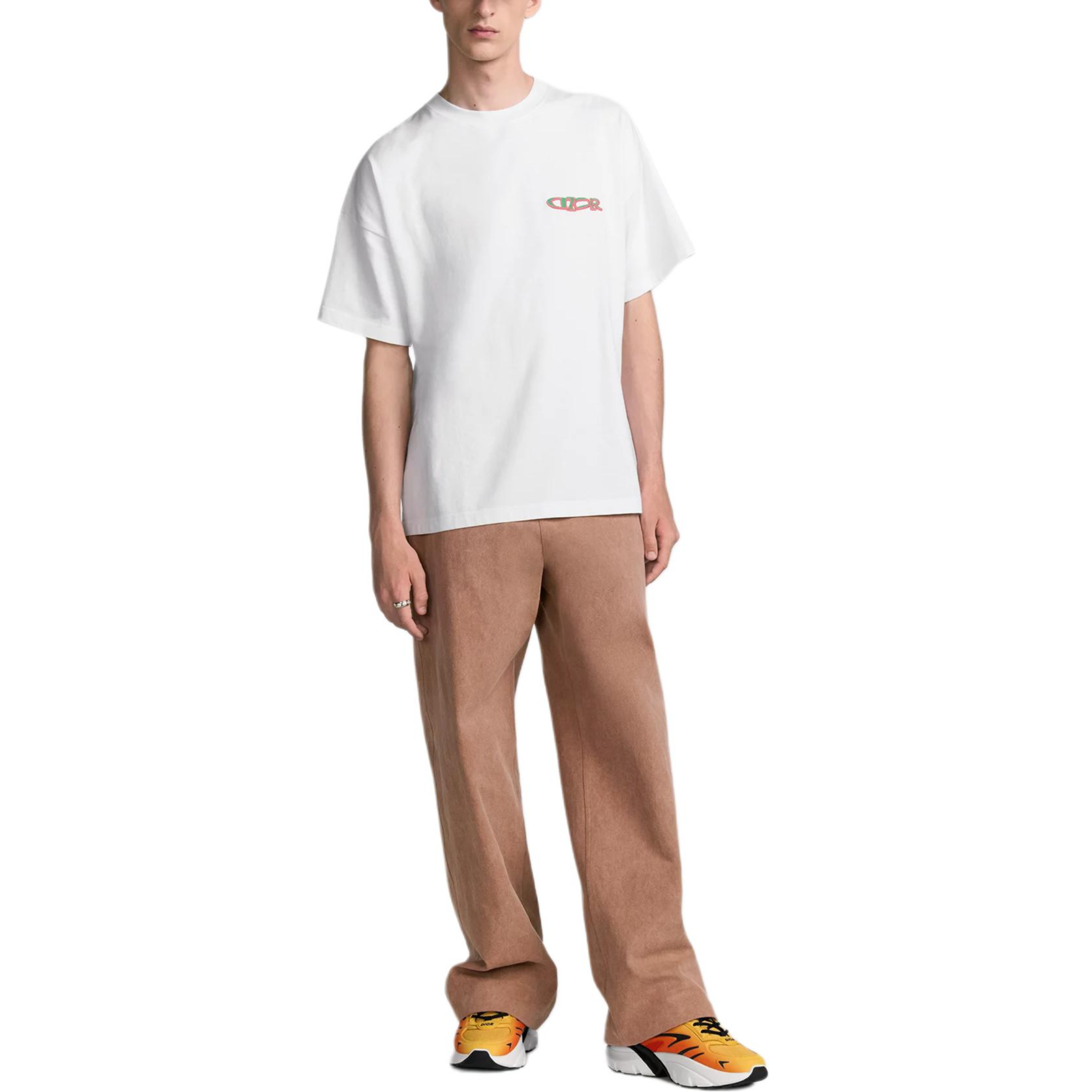 Shop Camiseta Blanca DIOR x Lewis Hamilton Logo Bordado Crewneck Edición. 513J671A0554-C086