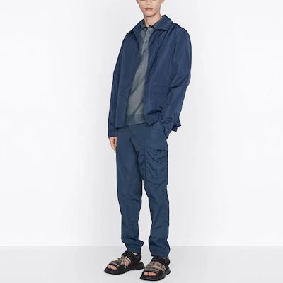 DIOR x Parley SS22 Blue Long Sleeve Single-Breasted Jacket 293C414A5550-C585 Details for DIOR x Parley SS22 Blue Long Sleeve Single-Breasted Jacket 293C414A5550-C585