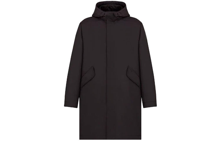 Lookbook DIOR x Peter Doig Black Hoodie Long-Sleeve Coat for Men. 033C313F4875-C980