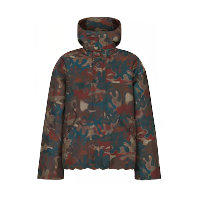 Dior Peter Doig FW21 Green Camo Tech Knit Hooded Jacket 143C403A5336-C783