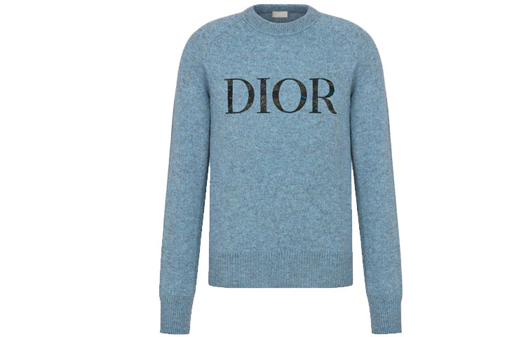 Order DIOR x Peter Doig 藍色刺繡標誌毛織套頭毛衣 143M657AT296-C585