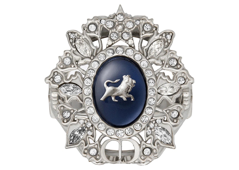 Buy Cincin Dior x Peter Doig Signet Kaca Biru Mutiara Perak/Biru