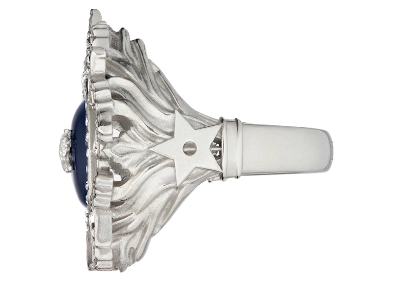 Lookbook Cincin Dior x Peter Doig Signet Kaca Biru Mutiara Perak/Biru