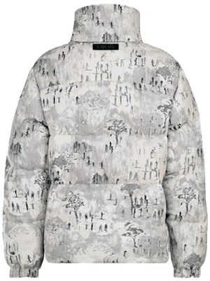 DIOR x Peter Doig White Printed Puffer Jacket with Stand Collar. 213C444A5490-C089 Lookbook DIOR x Peter Doig White Printed Puffer Jacket with Stand Collar. 213C444A5490-C089