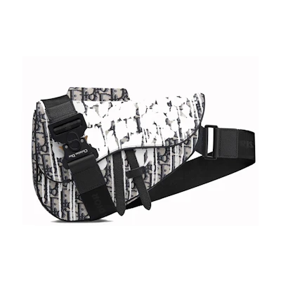 Dior x Raymond Pettibon Saddle Bag Oblique White/Black