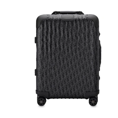 Dior x RIMOWA 4-Wheel Cabin Suitcase Aluminium Dior Oblique Black