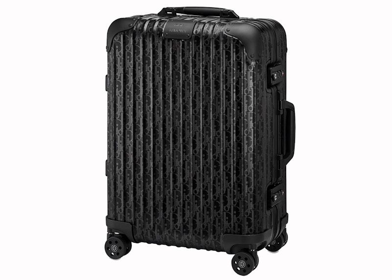 Order Koper Kabin 4-Roda Aluminium Dior x RIMOWA Oblique Hitam